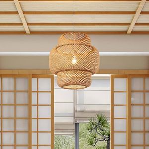 Hanglampen Rustiek Licht Design Hand Geweven Lamp Kunst Eetkamer Slaapkamer Indoor Cafe Decoratie Bamboe