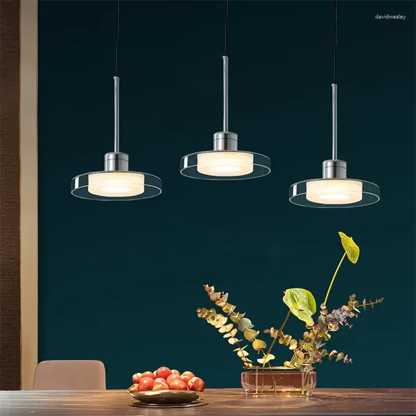 Lámparas colgantes SANDYHA Candelabros pequeños de vidrio moderno para dormitorio Sala de estar Comedor Luces LED Pandant Decoración para el hogar Accesorio Hanglamp 3 cabezas