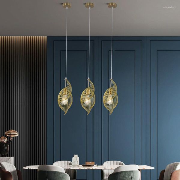 Lampes suspendues Vis Suspendue Designer Nordique Simple Salle À Manger Lustre Fer Art Atmosphère Lumière Personnalisé Décor À La Maison Éclairage