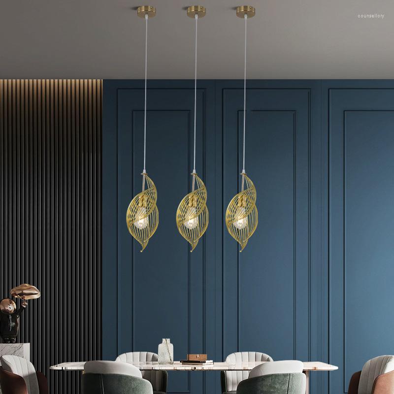 Lampy wiszące śrub wiszący Nordic Designer Prosty jadalnia żyrandol żelaza sztuka atmosfera światło spersonalizowane oświetlenie wystroju domu