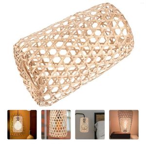 Lâmpadas pendentes sombra lâmpada luz rattan vime tons tecido capa de teto lustre abajur parede tambor mesa pendurado arandela bulb281s