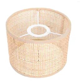 Hangende lampen schaduw licht lamp geweven rattan deksel plafond hangende kroonluchter rieten armatuur lantaarn lampenkap tinten retro rustiek