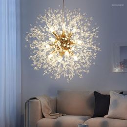 Lampes suspendues Simig éclairage moderne luxe cristal fleur luciole lumière romantique confortable pissenlit lustre de mariage