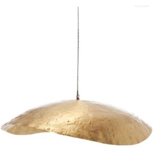 Lampes suspendues Simple américain rétro cuivre pétales feuille de Lotus lustre post-moderne El et maison d'hôtes Design créatif