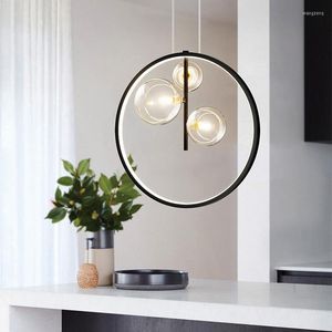 Hanglampen eenvoudige en elegante metalen ring LED kroonluchter 5/25W gratis G9 5W woonkamer plafond binnen