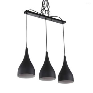 Hanglampen eenvoudige en elegante moderne kroonluchter zwarte E27 lampenkap keuken woonkamer plafondlamp