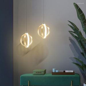 Lampes suspendues lustre simple et moderne chambre chevet longue ligne petite maison restaurant bar fond mur LED