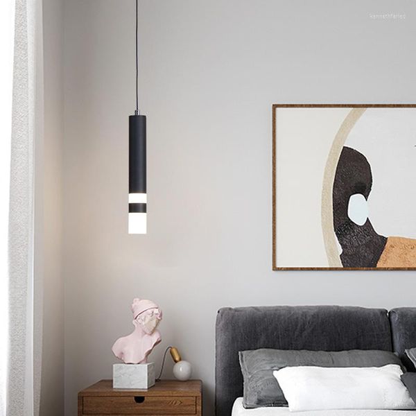 Lámparas colgantes Candelabro de cabecera simple en el dormitorio Mueble de TV moderno nórdico Lámpara colgante El Habitaciones Luz y lujo pequeño