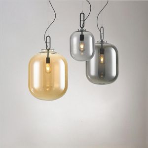 Lampes suspendues Simple verre style industriel bar lustre salon chambre étude personnalisé unique tête cire gourde lustrependentif
