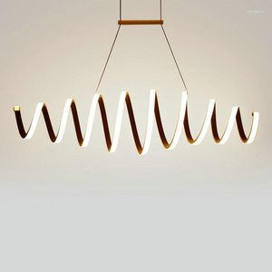 Lampes suspendues Simple moderne Bar café-restaurant Super lumineux Led lustre personnalité créative salle à manger salon lustre
