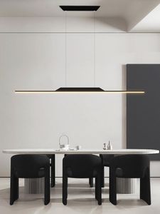 Hanglampen eenvoudige moderne eetkamerlichten Word Long Strip Led Kroonluchters Bar Lamp Tafel Keuken Island Studio Lighting Pendant