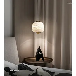 Hanglampen Eenvoudige moderne middeleeuwse ontwerper kroonluchter Creatieve natuurlijke marmeren lamp Woonkamer Nachtkastje Bartafel
