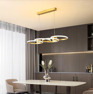 Hanglampen eenvoudige ring kroonluchter mode smeedijzeren acryl lichten roestbestendige duurzame zachte transmissie voor eetkamer/slaapkamer/leven