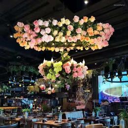 Hanger lampen simulatie bloem kroonluchter functie restaurant holle lamp shop decoratie banket licht