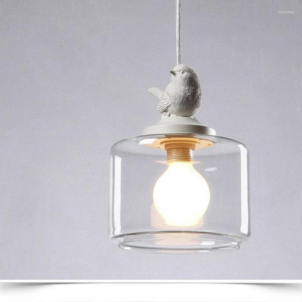 Lampes suspendues Lustres d'oiseaux à six têtes pour salle à manger Art déco Led Ampoules Lustre moderne en verre