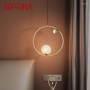 Hanglampen SOFEINA Hedendaagse koperen kroonluchter LED goud messing hanglampen Eenvoudig ontwerp Creatief decor voor thuis Slaapkamer