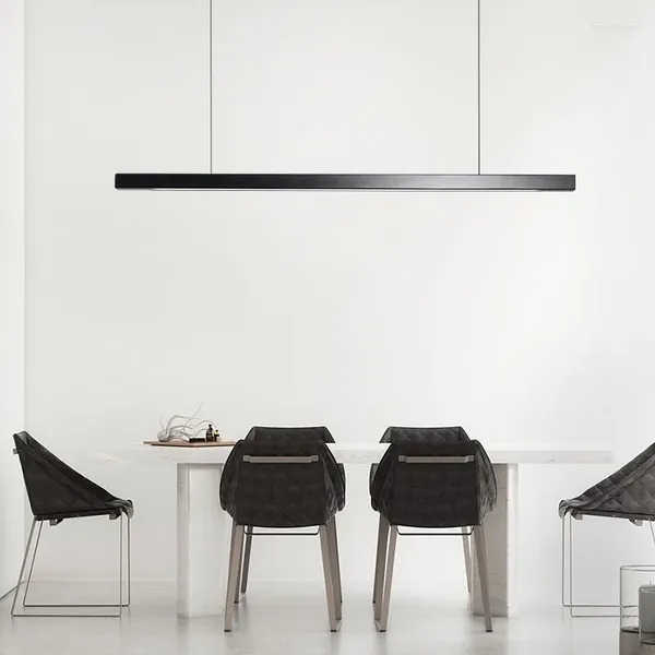 Lámparas colgantes Luces de madera maciza Lámpara de araña negra / blanca Regulable LED Colgante para comedor Cocina Bar Isla Bil