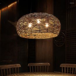 Hanglampen Zuidoost -Aziatisch theehouse kroonluchter Chinese rattan creatieve lamp thuis verblijf Japans restaurant pot hangend licht