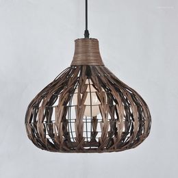 Lampes suspendues Lampe spéciale en rotin d'Asie du Sud-Est Cany Art Light pour salon 35 32 cm décoratif intérieur