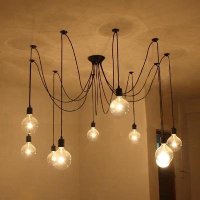 Hanglampen spider kroonluchter loft touw hangende lamp modern plafond keuken verlichte armatuur hanglamp kleur luminairpendant