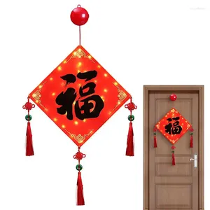 Lampes suspendues Festival de printemps Décoration Lumière 2024 Année chinoise De bon augure Led String Décor Ambiant Maison avec
