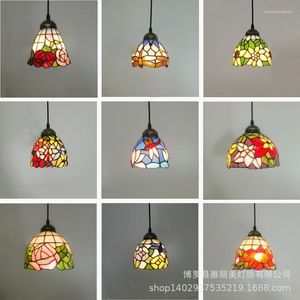 Hanglampen gebrandschilderde glazen lichten barok 1 voor eetkamer keuken el ophanging licht hanglamp led