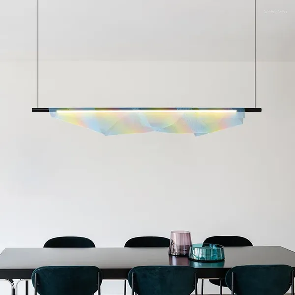 Lampes suspendues Style LED Lampe Métal Mesh Art Déco 120cm pour salle à manger Cuisine Bar Boutique Luminaires Cordon réglable