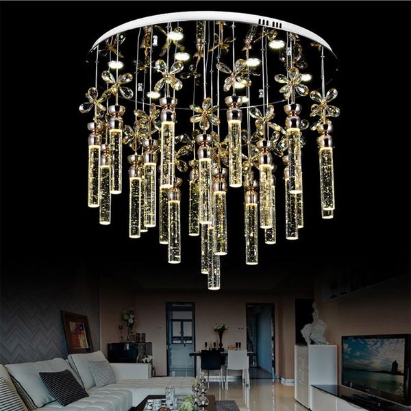 Lampes suspendues Super Simple Bulle Cristal Colonne Salon Lampe Chambre Lustre Led Creative Mode Moderne Luminaire