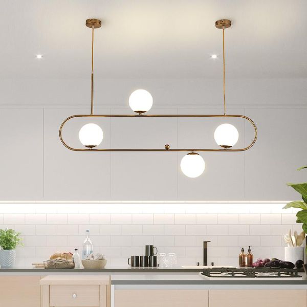 Lampes suspendues Suspension lumières dorées métal verre boule de miroir lampe suspendue cuisine luminaires modernes LightPendant