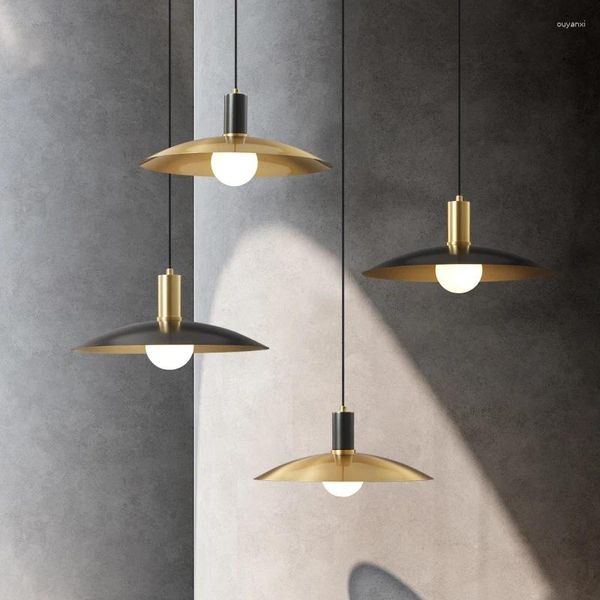 Lampes suspendues Temar Laiton contemporain suspendu LED lustre en cuivre classique décor créatif pour la maison moderne salle d'étude