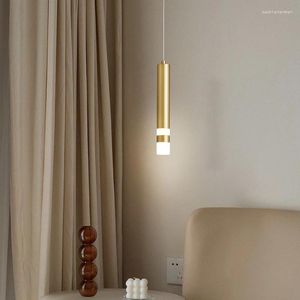 Lámparas colgantes TEMAR Lámpara LED de latón simple contemporánea Luces de techo de cobre decorativas elegantes para el dormitorio de estudio en casa