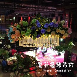 Lampes suspendues The Rose Flower Light Theme Restaurant Pot Atmosphere Sens Crystal Bar Lustre haut de gamme