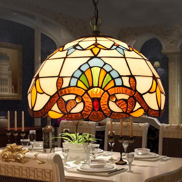 Lámparas colgantes Tiffany Araña Cocina Comedor Pasillo Candelabros de vidrio hechos a mano Decoración para el hogar interior Araña de pavo real Colgante