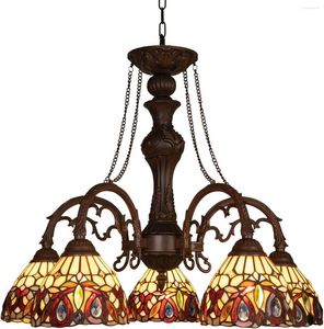 Lampes suspendues Tiffany lustres lumières décor à la maison pendentifs vitrail ombre style antique lumière pour salle à manger foyer cuisine