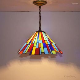 Hanglampen Tiffany gebrandschilderd glazen lichten Vintage mediterrane barokhanglamp LED Keukenverlichtingsarmaturen Home Loft Decor