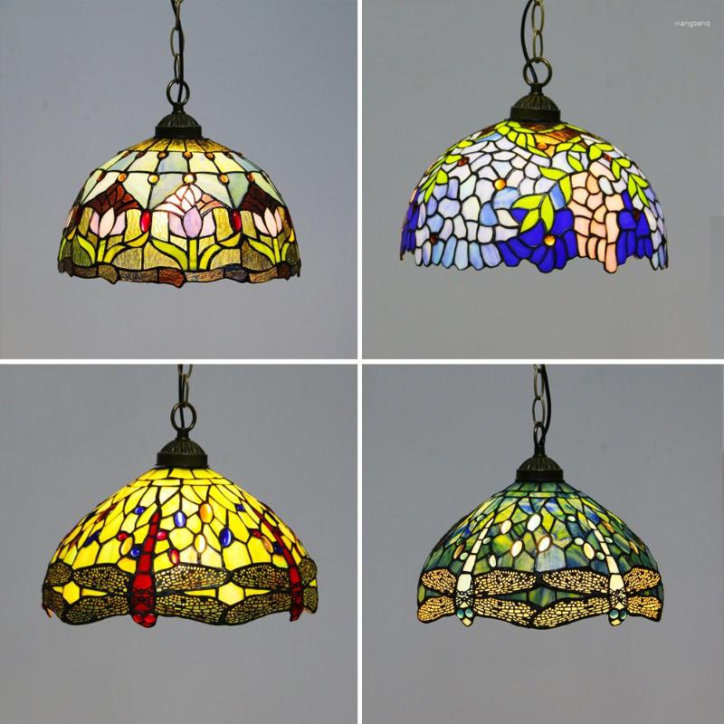 Lampy wiszące Tiffany witraże szklane vintage śródziemnomorskie barokowe lampa wisząca do salonu barowe oprawy oświetleniowe kuchenne