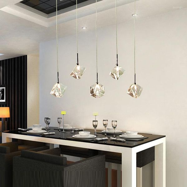 Lampes suspendues cristal transparent LED salle à manger barre lumière mode moderne pour la vie à la maison simple créative DHL gratuit