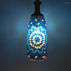 Lampes suspendues lampes en mosaïque turque Vintage méditerranéen suspendu vitrail abat-jour lampe Bar café Restaurant décor à la maison