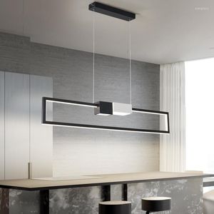 Hanglampen Veihao Modern Led Light voor eetkamer keuken woonwinkel zwart/wit ontwerp slimme afstandsbediening hangende lamp