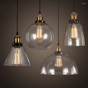 Pendants Suspensions d'art en verre ambre vintage Luminaires LED Simple rétro lustre Intérieur Intérieur Chandelier Hanging Light Plafond Room