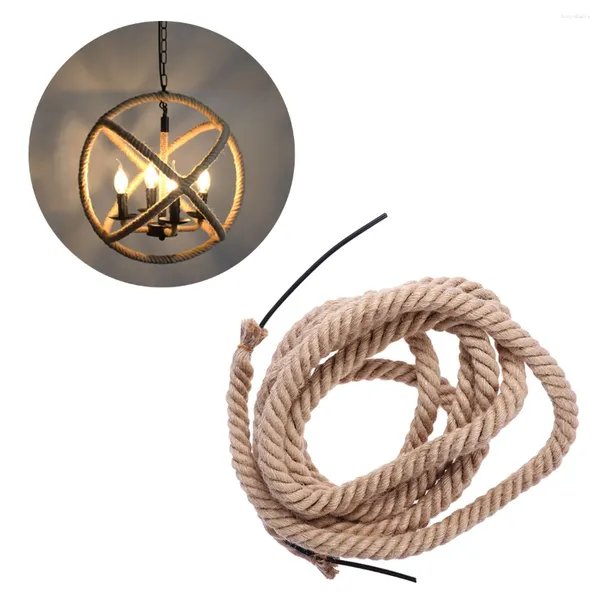 Lampes suspendues Vintage tressé câble cordon fil électrique pour lampe corde lumière accessoire de bricolage (5m)