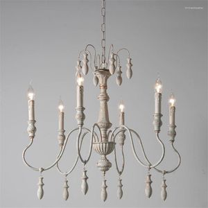 Lampes Suspendues Vintage Chandelier Bois Loft Lustres Lumières Pays Américain Salon Chambre Étude Français Déco Luminaires Suspendus