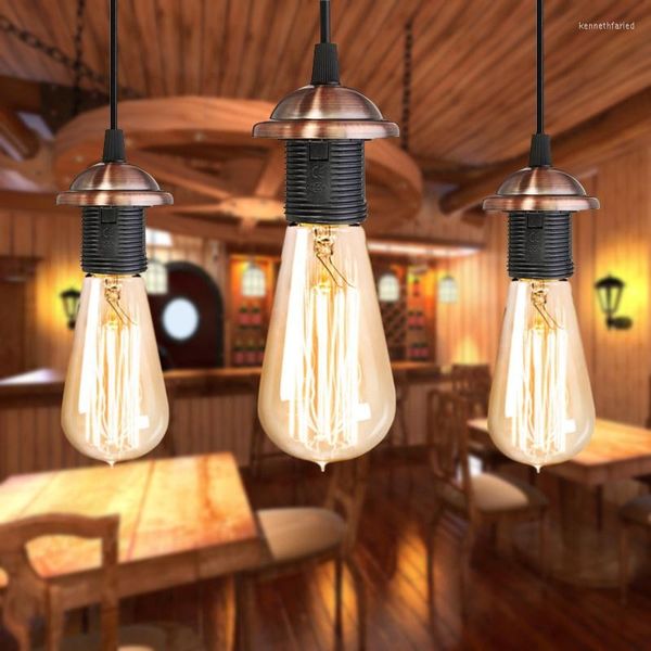 Lampes suspendues Vintage plafonnier E27 vis porte-ampoule Restaurant lustre maison luminaire remplacement