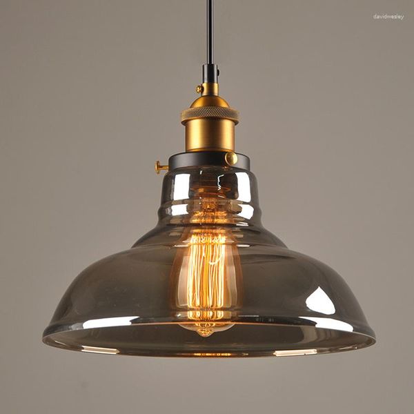Pendants lampes vintage lustres lumières en verre ambre couleur de luxe hanglamps loft cuisine à coucher
