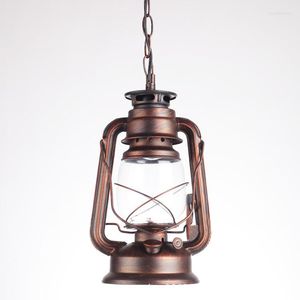 Hanglampen vintage paardenlamp ouderwetse kerosine-industrie windschop in de koffie van de kroonluchter kroonluchter creatieve led