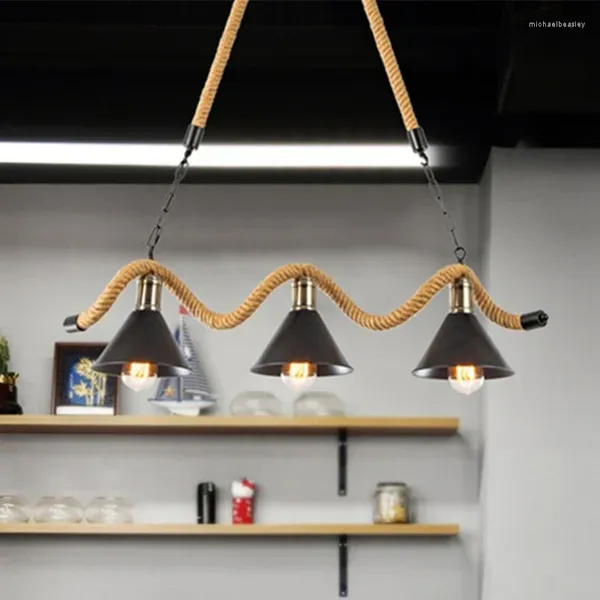 Lámparas colgantes Vintage Estilo industrial Araña Cafetería Té Restaurante Bar Ropa Peinado Arte Estudio Cuerda