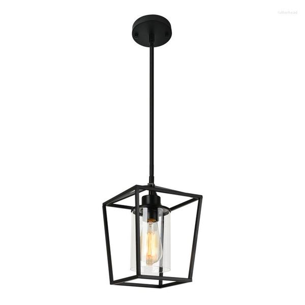 Lampes suspendues Vintage Cage en fer lumières éclairage intérieur rétro noir luminaire pour salon cuisine lampe ferme