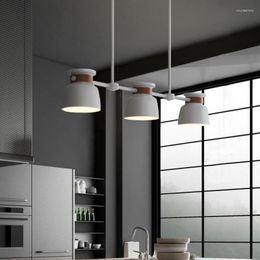 Lampes suspendues Vintage fer Loft industriel réglable lumières cuisine salon rétractable Triple fin salle à manger lampe E27 éclairage