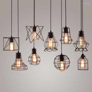 Lampes suspendues Vintage Fer Petite Droplight Led Creative Chambre Lampe à une tête Simple Salle À Manger Lustre Salon