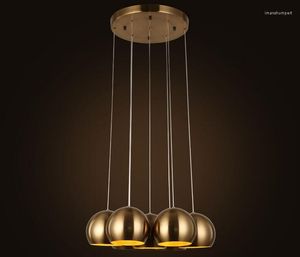 Lampes Suspendues Lampe Vintage 7 Têtes Cage Industrielle Éclairage Moderne Classique Mode Bronze Suspension Luminaire Industrie Hanglampen
